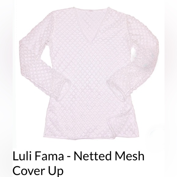 White Luli Fama - Netted Mesh Cover Up - Picture 2 of 10